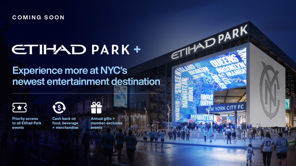 Etihad Park+ membership program announcement graphic